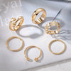 Wholesale Metal Retro Geometric Spherical Open Knuckle Ring For Women Electroplated