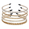 Wholesale Metal Retro Hair Band Set With Gold Pearl Rhinestone Electroplating Treatment For Women