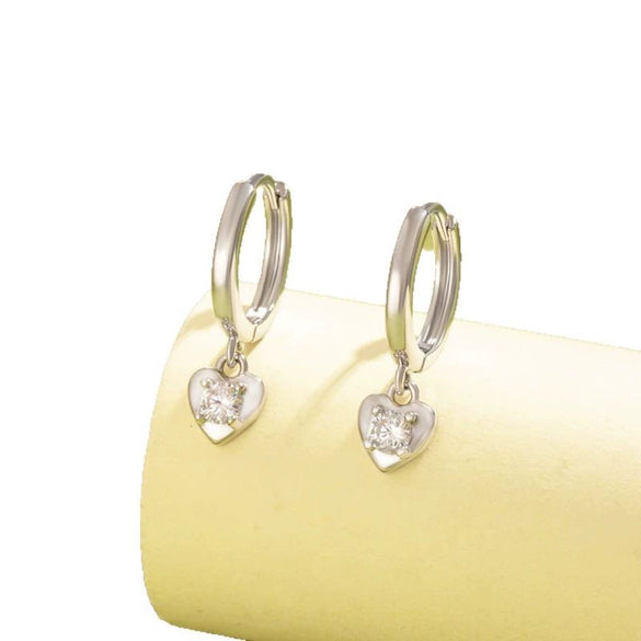 Wholesale Metal Retro Heartshaped Zircon Earrings For Women