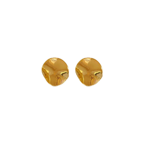 Wholesale Metal Round Earrings With Real Gold Plating Exaggerated Style And Geometric Pattern For Women