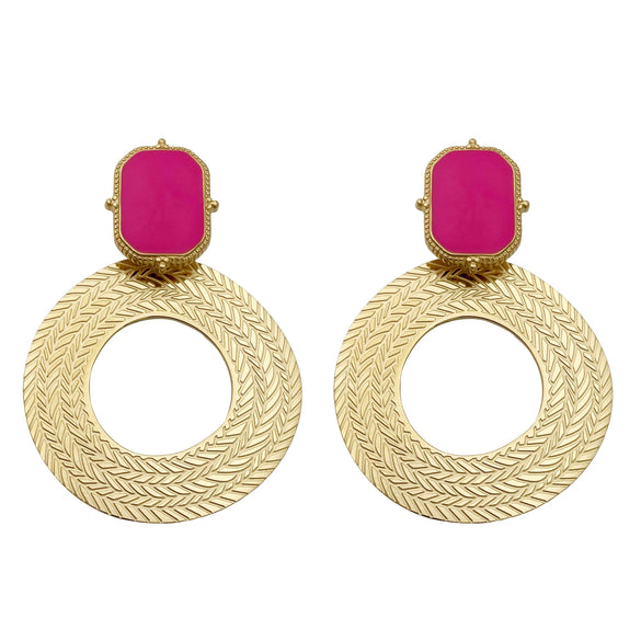 Wholesale Metal Round Stainless Steel Electroplated Earrings Fashion Chic Trendy Design