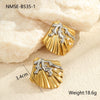 Wholesale Metal Shell Series Stainless Steel Jewelry With Geometric Pattern Electroplated 18K Gold For Women
