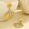 Wholesale Metal Shell Series Stainless Steel Jewelry With Geometric Pattern Electroplated 18K Gold For Women
