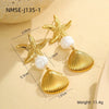 Wholesale Metal Shell Series Stainless Steel Jewelry With Geometric Pattern Electroplated 18K Gold For Women