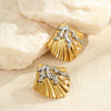Wholesale Metal Shell Series Stainless Steel Jewelry With Geometric Pattern Electroplated 18K Gold For Women