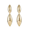 Wholesale Metal Simple Smooth Goldplated Double Horse Eyes Water Drop Shape Women's Earrings