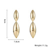 Wholesale Metal Simple Smooth Goldplated Double Horse Eyes Water Drop Shape Women's Earrings