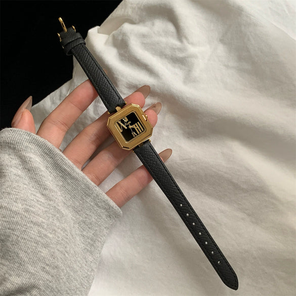 Wholesale Metal Small Square Watches With Steel Straps Fashionable Stylish General Gender Pointer Display