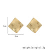 Wholesale Metal Square Geometric Earrings With Engraving And Electroplating For Women