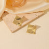 Wholesale Metal Square Geometric Earrings With Engraving And Electroplating For Women