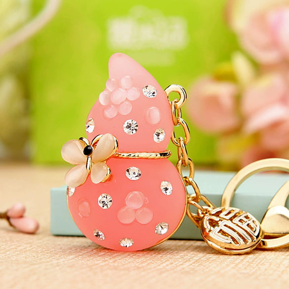 Wholesale Metal Strawberry Creative Cute Women's Rhinestone Keychain