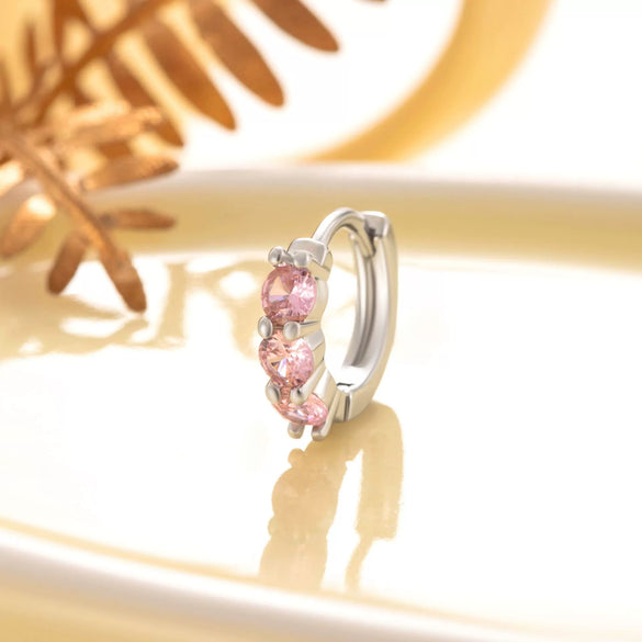Wholesale Metal Sweet Geometric Copper Zircon Ear Buckle Earrings For Women Electroplated