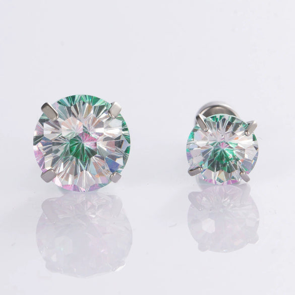 Wholesale Metal Sweet Geometric Inlaid Zircon Earrings For Women