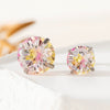 Wholesale Metal Sweet Geometric Inlaid Zircon Earrings For Women