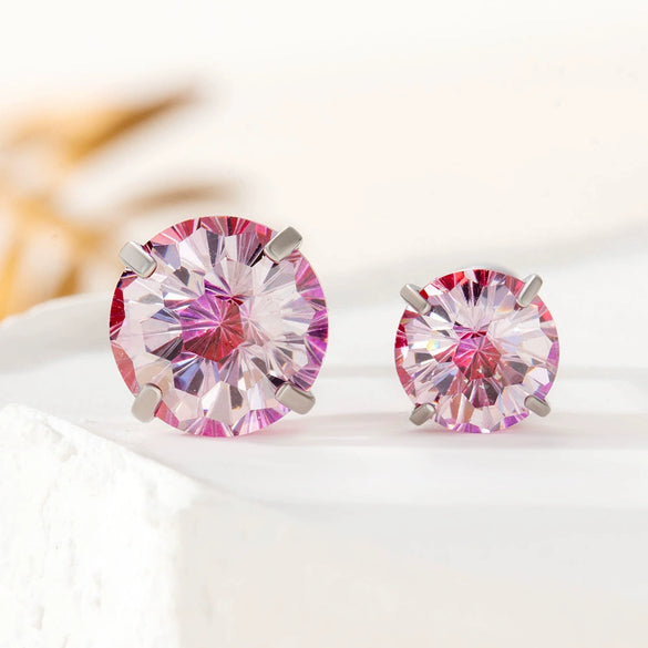 Wholesale Metal Sweet Geometric Inlaid Zircon Earrings For Women