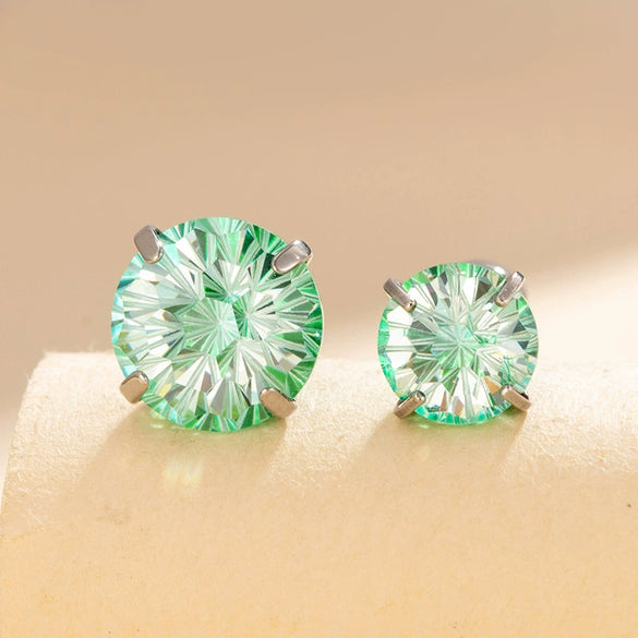 Wholesale Metal Sweet Geometric Inlaid Zircon Earrings For Women