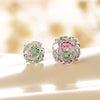 Wholesale Metal Sweet Style Flower Shape Zirconia Inlaid Titanium Steel Ear Nails For Women