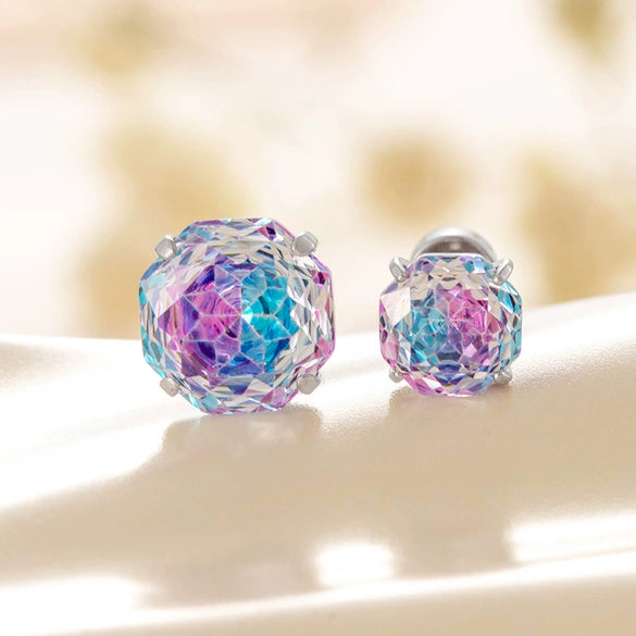 Wholesale Metal Sweet Style Flower Shape Zirconia Inlaid Titanium Steel Ear Nails For Women