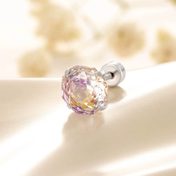 Wholesale Metal Sweet Style Flower Shape Zirconia Inlaid Titanium Steel Ear Nails For Women