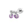 Wholesale Metal Sweet Style Fruit Shape Electroplating Titanium Steel Cartilage Puncture Ear Bone Nail