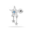 Wholesale Metal Tassel Star Inlaid Zircon Earrings For Unisex