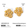 Wholesale Metal Titanium Steel Flower Earrings With French Niche Design Sense And Electroplating Process For Women