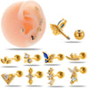 Wholesale Metal Titanium Steel Geometric Puncture Ear Studs For Women With Electroplating