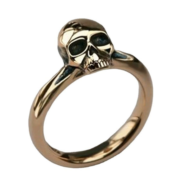 Wholesale Metal Unisex Geometric Skull Ring With Electroplating Fashion Jewelry