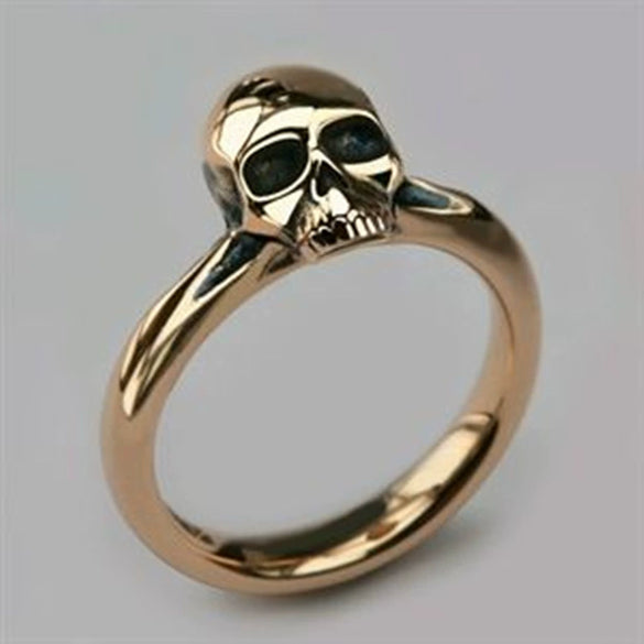 Wholesale Metal Unisex Geometric Skull Ring With Electroplating Fashion Jewelry