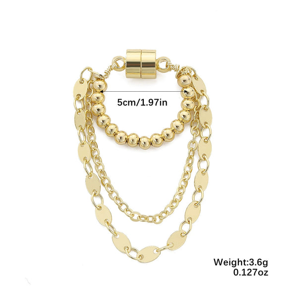 Wholesale Metal Ushaped Retro Style Magnet Pearl Tassel Electroplated Ear Clip For Women