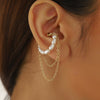 Wholesale Metal Ushaped Retro Style Magnet Pearl Tassel Electroplated Ear Clip For Women