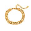 Wholesale Metal Watch Chain Bracelet 316L Stainless Steel Retro Hip Hop Geometric Electroplated Unisex