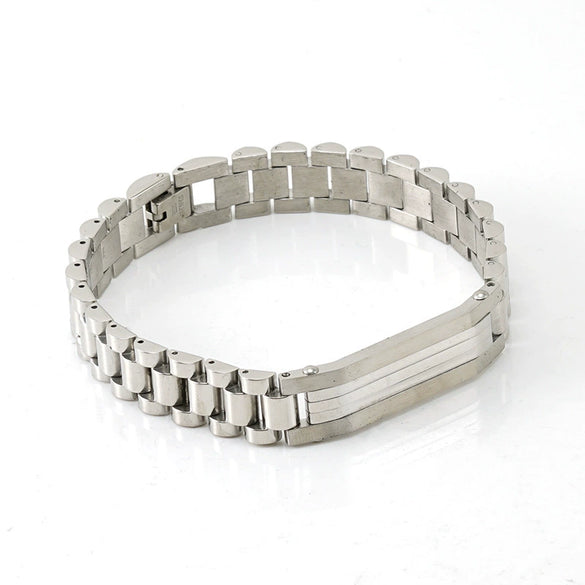 Wholesale Metal Watch Chain 316L Stainless Steel Men's Geometric Vacuum Plated Bracelet