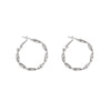 Wholesale Metal Wave Pattern Circle Earrings With Electroplating For Women