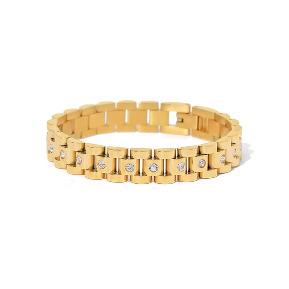 Wholesale Metal Wind Titanium Steel Bracelet Stainless Steel Pvd Plated Geometric Women's Bracelet