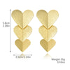 Wholesale Metal Women's Exaggerated Geometric Heart Earrings With Electroplating