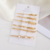 Wholesale Metal Women's Simple Cute Geometric Oneword Clip Hairpin With Electroplating