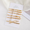 Wholesale Metal Women's Simple Cute Geometric Oneword Clip Hairpin With Electroplating