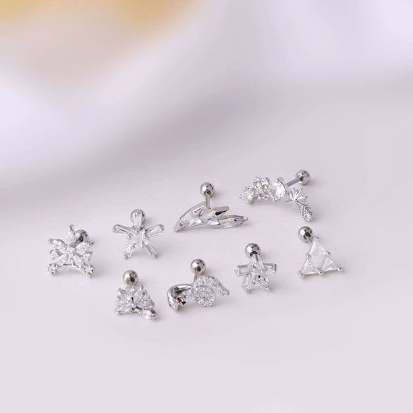 Wholesale Metal Zircon Flower Style Ear Nails For Women