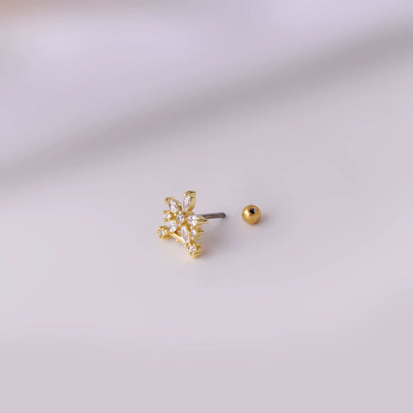 Wholesale Metal Zircon Flower Style Ear Nails For Women