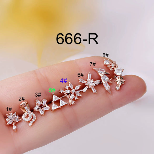 Wholesale Metal Zircon Flower Style Ear Nails For Women