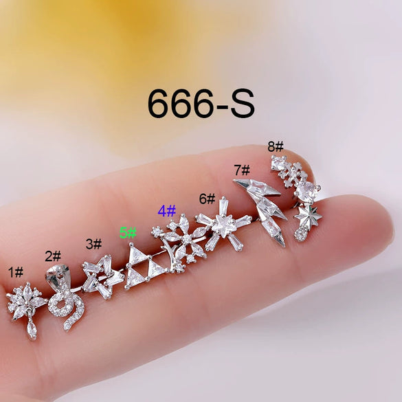 Wholesale Metal Zircon Flower Style Ear Nails For Women