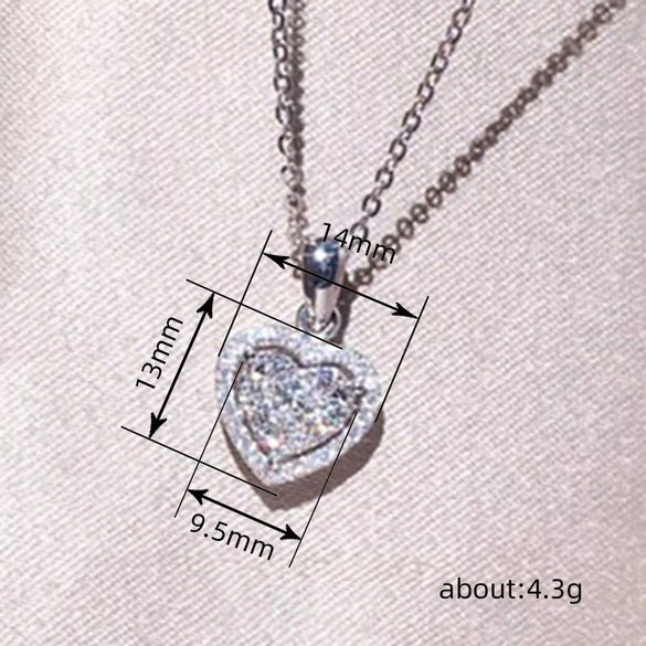 Wholesale Metal Zircon Heart Shape Necklace For Women