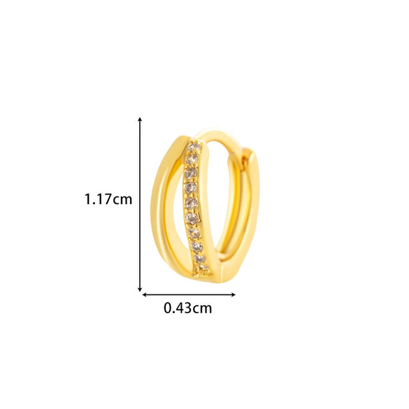 Wholesale Metal Zircon Heart Shape Pendant Cartilage Earring With Electroplating