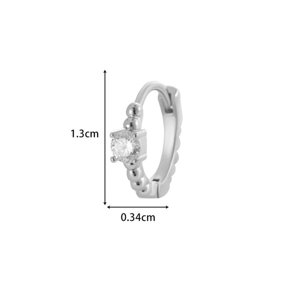 Wholesale Metal Zircon Heart Shape Pendant Cartilage Earring With Electroplating