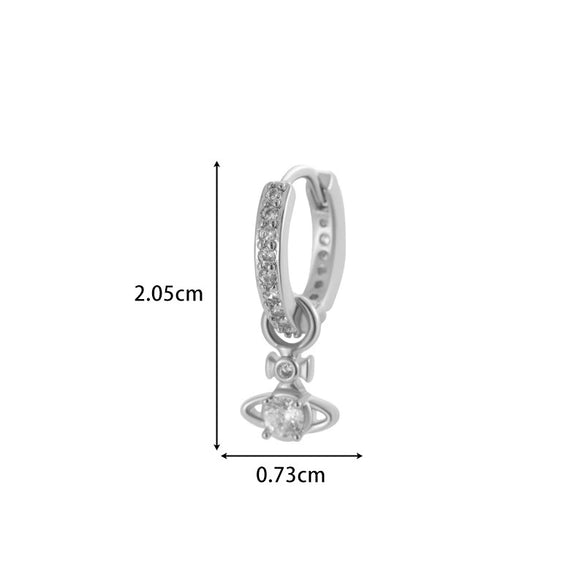 Wholesale Metal Zircon Heart Shape Pendant Cartilage Earring With Electroplating