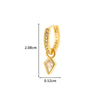 Wholesale Metal Zircon Heart Shape Pendant Cartilage Earring With Electroplating