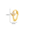Wholesale Metal Zircon Heart Shape Pendant Cartilage Earring With Electroplating