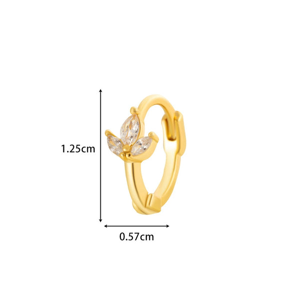 Wholesale Metal Zircon Heart Shape Pendant Cartilage Earring With Electroplating