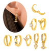 Wholesale Metal Zircon Heart Shape Pendant Cartilage Earring With Electroplating